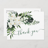 Carte Postale Elégante Orchidées Blanches Merci Mariage de Bohêm (Devant / Derrière)
