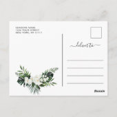 Carte Postale Elégante Orchidées Blanches Merci Mariage de Bohêm (Dos)