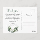 Carte Postale Elégante Orchidées Blanches Merci Mariage de Bohêm (Dos)