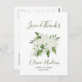 Carte Postale Elégante Orchidées Blanches Merci Mariage de Bohêm (Devant / Derrière)