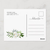 Carte Postale Elégante Orchidées Blanches Merci Mariage de Bohêm (Dos)