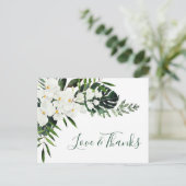 Carte Postale Elégante Orchidées Blanches Merci Mariage de Bohêm (Debout devant)