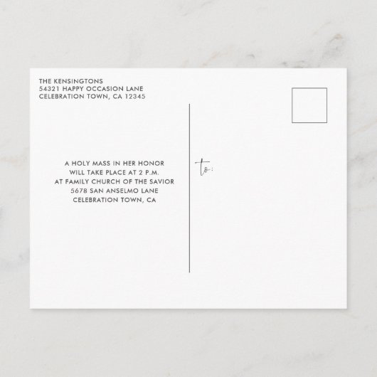 Carte Postale Elégante Parties scintillant d'étincelle en argent (Dos)