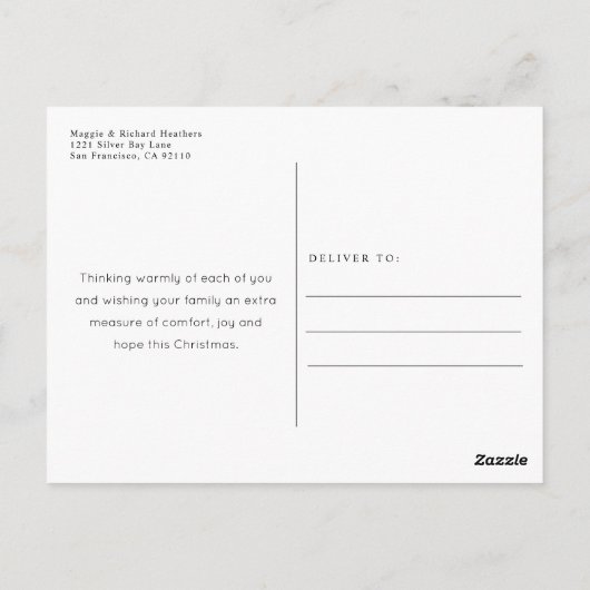 Carte Postale Élégante Parties scintillant Script Noël Photo de  (Dos)