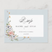 Carte Postale Elégante Pastel Boho Floral Calligraphie RSVP (Devant)