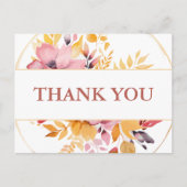 Carte Postale Elégante pêche et Merci Mariage or (Devant)