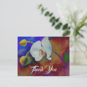 Carte Postale Elégante peinture à l'aquarelle d'orchidée blanche (Debout devant)