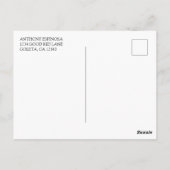 Carte Postale Élégante photo de confirmation avec croix dorée en (Dos)