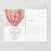 Carte Postale Elégante photo Merci de naissance bébé (Dos)