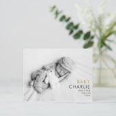 Carte Postale Elégante photo Merci de naissance bébé (Debout devant)