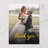 Carte Postale Elégante photo Merci Mariage moderne (Devant)