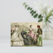Carte Postale Élégante Plaque de mode pour dames de l'époque vic (Debout devant)
