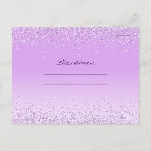 Carte Postale Élégante Quinceanera Violet Lumière Enregistrer La (Dos)