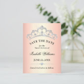 Carte Postale Élégante Rose Gold Sweet 16 Save The Date (Debout devant)