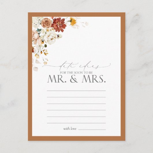 Carte Postale Elégante rouille Orange Aquarelle Florale Idées Da (Devant)