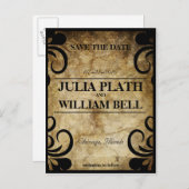 Carte postale élégante RSVP Swirl (Devant / Derrière)