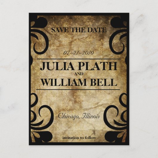 Carte postale élégante RSVP Swirl (Devant)