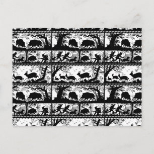 Carte Postale Élégante scène allemande de chasse à la cerf et au