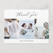 Carte postale élégante Script 3 Modèle photo Merci (Devant)