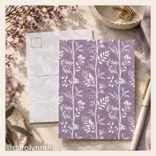 Carte Postale Élégante silhouette botanique de fleur sauvage Mau
