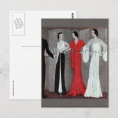 Carte Postale Elégante soirée Vintage Art déco (Devant / Derrière)