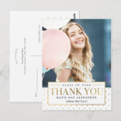 Carte Postale Elégante Tag Moderne Merci de diplôme (Devant / Derrière)