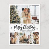 Carte Postale Élégante typographie 4 Photo Collage Post de Noël (Devant)