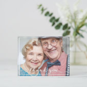 Carte Postale Élégante Typographie Merci Anniversaire Photo (Debout devant)