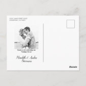 Carte Postale Elégante Typographie Merci Mariage Photo (Dos)