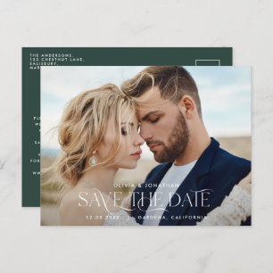 Carte Postale Élégante typographie moderne unique photo verte