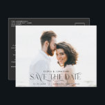 Carte Postale Elégante typographie photo mariage enregistrer la<br><div class="desc">Élégante typographie moderne paysage mariage pleine saignée carte postale de faire-part photo.</div>