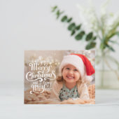 Carte Postale Élégante typographie voeux de Noël (Debout devant)