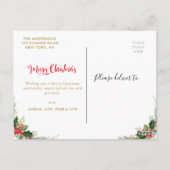 Carte Postale Élégante typographie voeux de Noël (Dos)