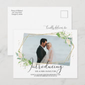 Carte Postale Élégante verdure Faire-part géométrique élopée (Devant / Derrière)