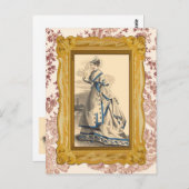 Carte Postale Élégante Vintage dame (Devant / Derrière)