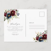 Carte Postale Élégantes fleurs de Bourgogne et verdure de mariag (Dos)