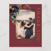 Carte Postale Élégantes fleurs et verdure de mariage bordeaux (Devant)