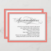 Carte Postale Élégantes hébergements de mariage Flourishes Coral (Devant / Derrière)