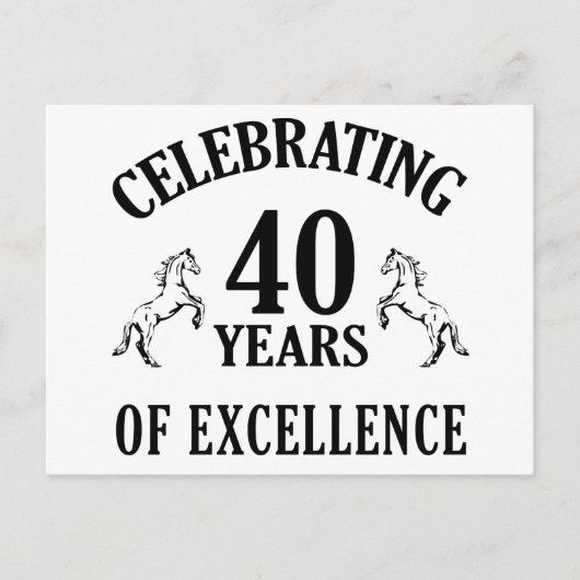 Carte Postale Elégantes idées cadeaux 40e anniversaire (Devant)