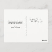 Carte Postale Élégantes perruques | Merci Mariage noir et blanc (Dos)