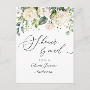 Carte Postale Élégantes Roses Hydrangea Shower Nuptial Par La Po