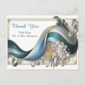 Carte Postale Élégantes volutes chic en or, argent, bleu, jaune (Devant)