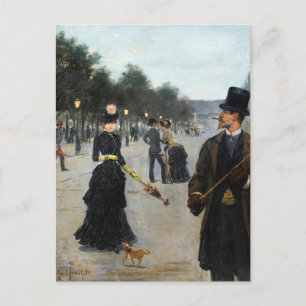 Carte Postale Élégants se promenant à Paris Louis Abel-Truchet