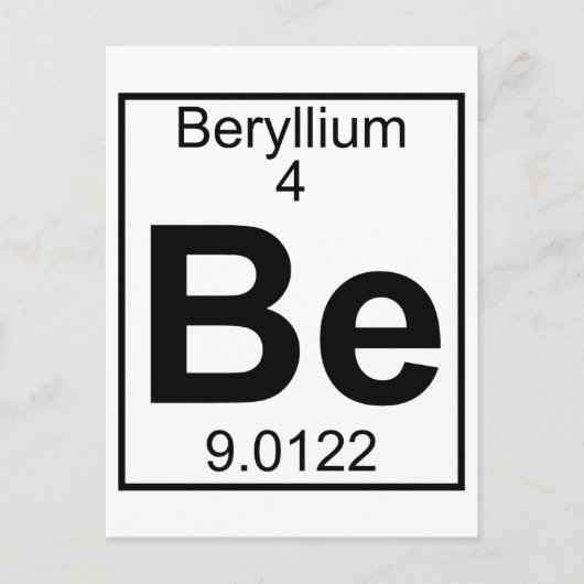 Carte Postale Élément 004 - Be - Beryllium (Full) (Devant)