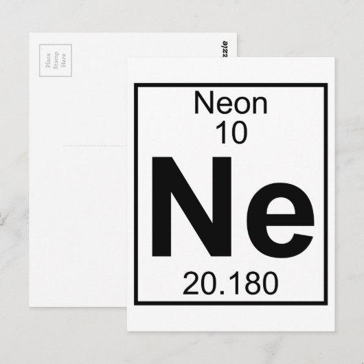 Carte Postale Élément 010 - Ne - Neon (Complet) (Devant / Derrière)