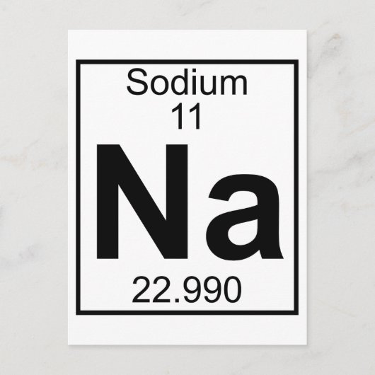 Carte Postale Élément 011 - Na - Sodium (complet) (Devant)