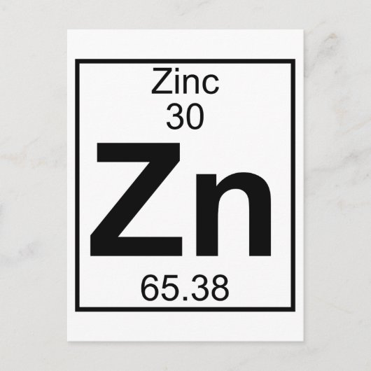 Carte Postale Élément 030 - Zn - Zinc (plein) (Devant)