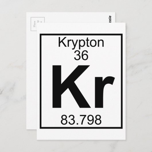 Carte Postale Élément 036 - Kr - Krypton (Complet) (Devant / Derrière)