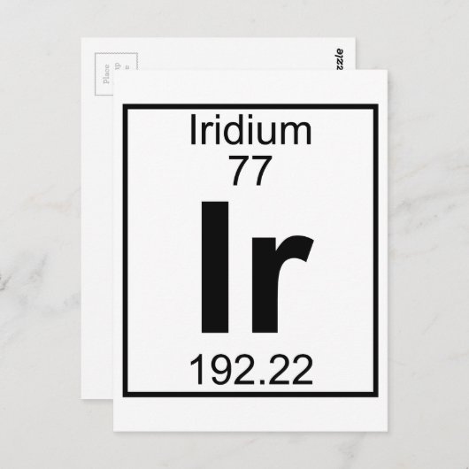 Carte Postale Élément 077 - Ir - Iridium (Complet) (Devant / Derrière)