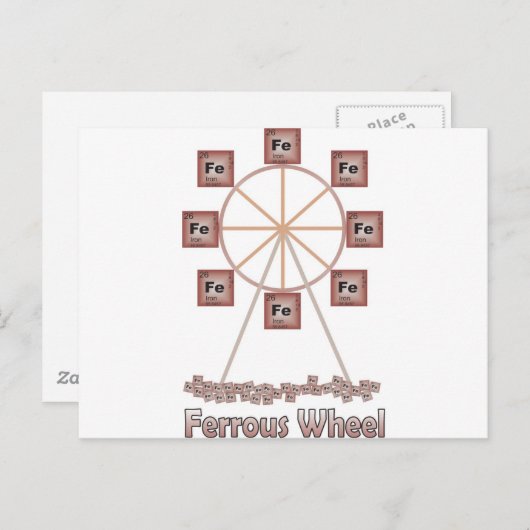 Carte Postale Élément de chimie en fer de roue ferreux (Devant / Derrière)